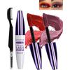 LYSdefeu Mascara in fibra di seta 5D, impermeabile Spazzola per ciglia, 2 colori rosso e bordeaux Per cosplay, feste, uso colorato, trucco allungabile, voluminoso, durevole