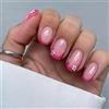 Ceriselle Unghie adesive corte, 24 pezzi Press On Nails e unghie artificiali, kit unghie ovali in soft gel, unghie finte riutilizzabili con colla e adesivi per manicure a casa