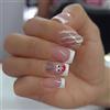 Clataly 24 Pz Natale Alce Chiodi Falsi Fiocco di Neve Chiodi Falsi Testa Piatta Nail Press On False Nails (A)