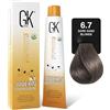 GK Hair 6.7 Biondo Sabbia Scuro Sand Series - Crema Colorante Professionale per Capelli 100 ml, Colore Semi-Permanente, Riflessi Naturali e Copertura Totale dei Capelli Grigi