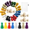 Wekuw 160 Pezzi Pedine Gioco Tavolo con 16 Dadi Figure Gioco in Legno