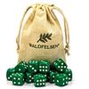 Waldfelsen Dadi da Gioco Acrilici, 12 Pezzi, Verde, 16mm, Eesaedro, Pip