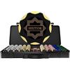 HEITOK Set Fiches Poker 500 Pezzi 14g Clay Composite Pesanti, Valigetta in Policarbonato Tedesco e Interno in Pelle, Bottone Dealer in Metallo, Fiche non Numerate per Texas Holdem Blackjack