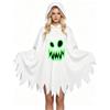 23GUANYI Costume Fantasma, Vestito Halloween, Mantello Halloween con Cappuccio Bianco e Cestino Creativo a Forma di Zucca per Cosplay (Nero)