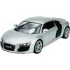 Generisch Welly modello auto compatibile con Audi R8 2006 argento ca 1/24 1:24 metallo modello auto The Cast nuovo in scatola 22493