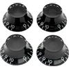 Musiclily Pro Metrica Manopole Coniche Bell Top Hat Knobs per Chitarra Elettrica tipo Les Paul,Nero (Set di 4)