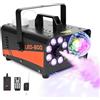 GuKKK Macchina del Fumo 600W, GuKKK Macchina del Fumo di Nebbia Portatile con 8 Luci LED 13 Colori RGB, Macchina Della Nebbia con Telecomando, per Nozze, Halloween, Natale, Feste e Effetti su Palco