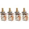 Musiclily Pro A250K Potenziometro Push-Pull Ottone Split Standard Shaft 3/8" Audio Taper Pots per Chitarra Elettrica Basso (Set di 4)