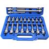 US PRO CRV 3229 - Set di 30 chiavi a bussola esagonali H5 - H19, 55 mm, 100 mm, 140 mm, 200 mm