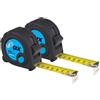 OX Trade - Metro a nastro da 8 m, sistema metrico e imperiale, lama rivestita in nylon, custodia in gomma Duragrip, retrattile ammortizzante con blocco per pollice, gancio per cintura