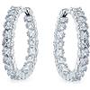 Bling Jewelry Orecchini a cerchio con zirconi cubici quadrati da sposa, taglio princess brillante AAA CZ, dichiarazione inside out per donne, placcati in argento, diametro 1,25.