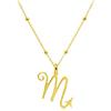 WANDA PLATA - Collana con simbolo dello zodiaco scorpione, da donna, in argento Sterling 925, con bagno d'oro, ciondolo oroscopio, astrologia, ecc.
