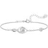 LOUISA SECRET Bracciale Donna Moissanite,Simbolo Cuore Infinito con Brillantini,Gioielli da Lei Rivestimento Rodio,Regalo per San Valentino,Compleanno,Festa della Mamma