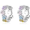 Qings Orecchini a Cerchio Bambina con Zampe Gatto Cane - Qings Argento Sterling 925 Orecchino a Cerchio con Gatti Cani Orma Zampina Piccolo Colorati Smalt Animale Orecchini Regali di per Donne Ragazze
