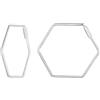 Qings Argento Sterling 925 Orecchini a Cerchio Esagono Geometrici Sottili Orecchini Cerchio Cuore Huggie Hoops per Donne Ragazze Compleanno Regali di Gioielli Diametro 19mm