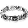 JewelryWe - Bracciale Punk Catena Moto con Teschio Cranio in Acciaio Inossidabile Stile Gotico Classico Regalo per Uomini