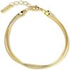 PHNIBIRD Braccialetto Donna Oro Doppio Strato Catena Snake Piatta Gioielli Minimalista Vestibilità Comoda Regalo Donna Compleanno Regolabile 17+3cm