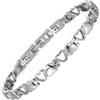 MagEnergy Bracciale magnetico da donna - regolabile, adatto a quasi tutti i polsi, gioielli energetici per sostenere il drenaggio linfatico, Eine Grösse, Acciaio inossidabile, Non pietra preziosa