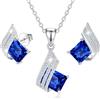 MŚ 1997 MENNICA ŚWIDNICKA Millenium Esclusivo Completo di Gioielli Realizzato in Argento Sterling 925 Orecchini e Collana con Zirconi da Donna Regalo Perfetto (Sapphir)