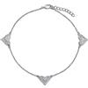 Bling Jewelry Ciondolo A Cuore Multi In Pavé Di Zirconi Cubici Per Cavigliera Per Donne, Ragazze E Fidanzate In Argento Sterling .925 Regolabile Da 8,5 A 9,5 Pollici Con Prolunga