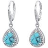 JFASHOP Orecchini Turchese Argento Sterling 925 Turchese Ciondola Goccia Leverback Orecchini Ipoallergenici Appesi Turchese Gioielli Regalo per Donne Donne Ragazze Bambini