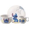 Villeroy & Boch - Disney Stitch set di stoviglie per bambini, 3 pezzi, lavabile in lavastoviglie, utilizzabile nel microonde, stoviglie per bambini, Porcellana Premium