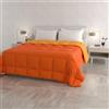 MB HOME ITALY Trapunta invernale DoubleFace Matrimoniale ELEGANT, Made in Italy - Piumino Reversibile Bicolore in Morbida Microfibra 300gr/mq - Piumone Lavabile in Lavatrice Arancio/Giallo