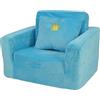 Mondial Toys Poltroncina Letto per Bambini Soffice Poltrona Rilassante Morbida in Peluche con Cuscino Blu