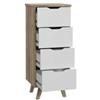 Forte VANKKA Comò con 4 cassetti, in legno, rovere Planked/bianco, 45 x 108,7 x 42 cm