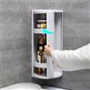 TUPAFJU Mobiletto angolare girevole a 360°, organizer per spezie da cucina a 3 livelli, mobiletto portaoggetti per il bagno con montaggio senza fori, mobiletto pensile salvaspazio