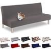 WWQQKJ Copridivano 3 Posti Senza Braccioli Elasticizzato Universale, Copridivano Letto Pieghevole Clic Clac Lavabile Rimovibile Estraibile, Fodera per Divano Futon per Soggiorno Casa(Gray)