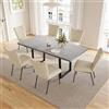 JIEXI Tavolo da pranzo allungabile 4-6 posti, tavolo da pranzo allungabile e sedie, materiale MDF moderno, adatto per soggiorno, cucina, lunghezza 130-170 cm