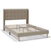 HOMN LIVING Letto Imbottito Esther 30 cm, Base Materasso, Rete a doghe in Legno, Montaggio Facile, 150x190 cm, Beige