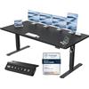 JUMMICO Scrivania Regolabile in Altezza, Elettrica con Smart Panel da caricatore USB, Scrivania in Piedi con Funzioni di Memoria, Standing Desk 200 x 80 cm, Nero