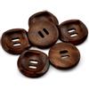 CansyY 15 bottoni in legno, 30 mm, 2 fori, rotondi, marrone caffè, marrone