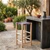 Generico Sgabello Alto Artigianale in Legno con Seduta in Corda Colorata, Stile Marocchino, 30x30x75 cm 1006261302