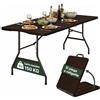 AND HOME Tavolo Pieghevole SalvaSpazio, MISURA: 180x74 cm in HDPE, Struttura in Acciaio - Tavolo Richiudibile a Valigia, 6 o Più Persone, Portatile con Maniglia, Antiscivolo, Ideale per Cucina e Giardino, NERO