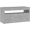 vidaXL Mobile Porta TV con Luci LED Grigio Cemento 75x35x40 cm