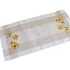 matches21 HOME & HOBBY Runner da tavola FIBONA 35 x 70 cm ricamo con girasoli centrotavola rettangolare in poliestere