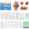 RuiHawk Set di ricarica Magic Puffy Paint, 95 pezzi, 75 fogli in schiuma 3D, 3 pennelli ad acqua, 10 portachiavi, attivato ad acqua, senza colla, atossico, regalo per bambini dai 5 anni in su e adulti