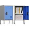 LOCENHU Armadio in metallo con aperture di ventilazione, armadio in metallo con serratura e scomparto per biglietti da visita, adatto per scuola, ufficio e casa, 30 x 35 x 62 cm, da montare, grigio