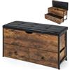 COSTWAY Panche Contenitore con Cuscino, Cassapanca con 2 Cassetti, Panca Portaoggetti con Cernieri di Sicurezza, per Ingresso, Camera da Letto, Soggiorno, Portata 150 kg