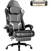 HOTOSYCH Sedia Gaming Ergonomica con Molle e Poggiapiedi in Pelle PU (Bianco)