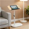 Hengrongshen Tavolino girevole a 360° regolabile in altezza, tavolino da caffè per spazi stretti, con slot per telefono e tablet, per soggiorno, camera da letto (legno giallo)