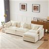 KecDuey Divano a 3 posti, 283 x 147 x 84 cm, design moderno, tessuto ciniglia, divano imbottito a tre posti, divano ad angolo con poggiapiedi, divano ad angolo a forma di L, adatto per soggiorno e