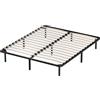 HOMCOM Struttura Letto Matrimoniale 160x190 cm a 28 Doghe, Rete Matrimoniale in Legno con Struttura in Acciaio e Spazio Contenitore Inferiore, per Camera da Letto, Montaggio Facile, Altezza 31cm, Nero