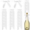 QWORK® Fiocchi Regalo, 50 Pezzi, 6.3 cm Fiocchi in Raso Bianco con Laccetto, Decorazioni Regalo per Matrimoni, Compleanni, Natale e Altro Ancora