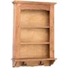 DESIGN DELIGHTS SCAFFALE a muro Country | Legno di mogano, 3 ripiani, 68 cm, con ganci | Armadio a muro, scaffale da cucina, scaffale sospeso, scaffale in legno