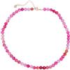 Treasure Bay Collana girocollo fatta a mano con pietre preziose da 6 mm per donne e ragazze - Gioielli con perline di cristallo curativo con pietre preziose naturali (Agata rosa sfaccettata)