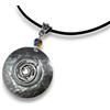 LuZ ITALY Ciondolo Tribal spirale con laccio in cuoio nero - Collana Etnica celtica | collana casual